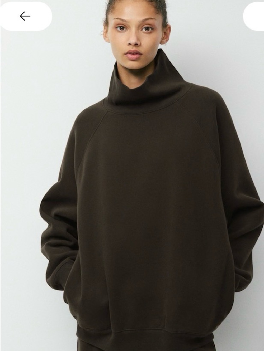 Aritzia Cozy Sweatfleece Mega Raglan Funnel Neck